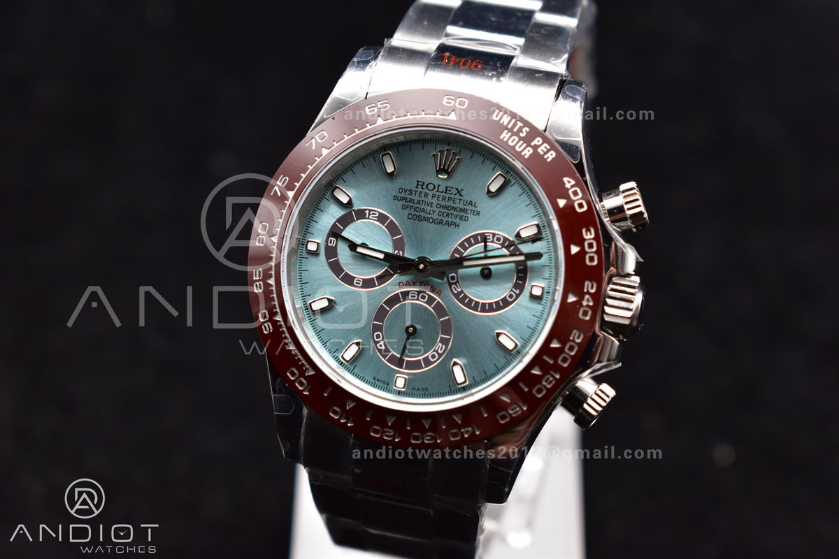 Daytona 116506 QF 1:1 Best Edition Ice Blue Dial Lume Markers on SS Bracelet SH4130 V3 (Gain Weight)